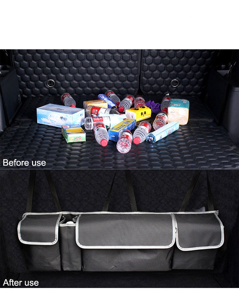 Contrast Trim Car Trunk Organizer