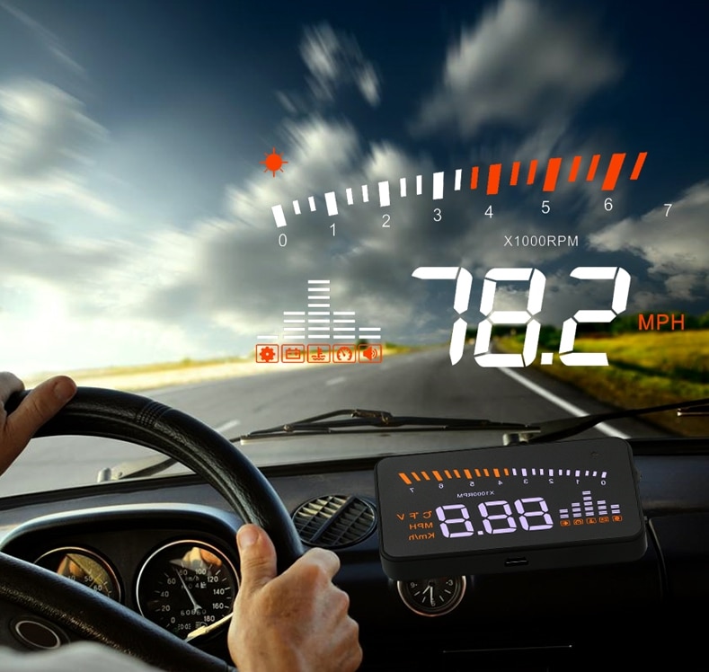 Car HUD Display Warning System